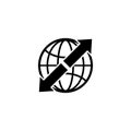 Worldwide Shipping, World Delivery Flat Vector Icon