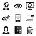 Worldwide surveillance icons set, simple style