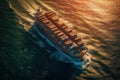 Worldwide transportation, global shipment, transport. Freight, shipping. Unloading cargo from one vessel and loading
