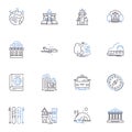 Worldwide wandering line icons collection. Adventure, Exploration, Wanderlust, Travel, Expedition, Discovery, Nomadism
