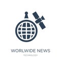 worlwide news icon in trendy design style. worlwide news icon isolated on white background. worlwide news vector icon simple and Royalty Free Stock Photo