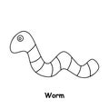 Worm line illustration animal vector Royalty Free Stock Photo