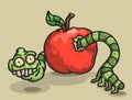 Worm and apple