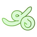Worm bait flat icon. Fish lure green icons in trendy flat style. Worm and hook gradient style design, designed for web Royalty Free Stock Photo