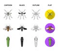 Worm, centipede, wasp, bee, hornet .Insects set collection icons in cartoon,black,outline,flat style vector symbol stock Royalty Free Stock Photo