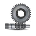 Worm drive. Vector diagram. Protrusion on the gear wheel enter the Worm shaft to form a gearing system. Worm shaft is a Royalty Free Stock Photo