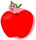A worm eating an apple Royalty Free Stock Photo