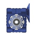 Worm gearbox with flange. Vector illustration on white background. Isolated image.