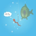 Worm on a hook Royalty Free Stock Photo