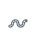 worm icon vector from spring concept. Thin line illustration of worm editable stroke. worm linear sign for use on web and mobile Royalty Free Stock Photo