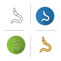 Worm icons set