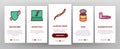 Worm Insect Animal Onboarding Icons Set Vector