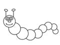 Worm kids educational coloring pages