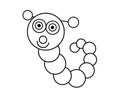 Worm kids educational coloring pages