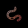 Worm linear vector concept colorful icon - Earthworm sign