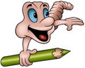 Worm and Pencil Royalty Free Stock Photo