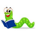 Worm Reading Book Royalty Free Stock Photo