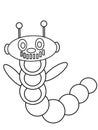 Worm robot high quality kids coloring pages