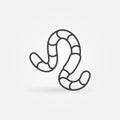 Worm vector thin line concept Earthworm icon or sign