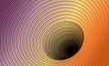 Wormhole Optical Illusion, banner hand drawn geometric colorful gradient. Abstract Hypnotic Worm Hole Tunnel, Abstract Twisted