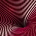Wormhole Optical Illusion, Geometric Black and glossy cherry red color backdrop. Abstract Hypnotic Worm Hole Tunnel, Abstract