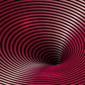 Wormhole Optical Illusion, Geometric Black and glossy cherry red color backdrop. Abstract Hypnotic Worm Hole Tunnel, Abstract