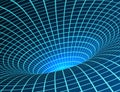 Wormhole. Singularity and event horizon - warp space and time. Digital visualisation of Black Hole. Vector illustration Royalty Free Stock Photo