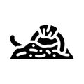 worms in compost glyph icon vector illustration Royalty Free Stock Photo