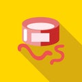 Worms for fishing icon, flat style