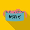 Worms icon, flat style