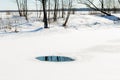Window in a frozen river Royalty Free Stock Photo