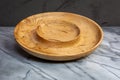 Wormy Maple wood serving bowl Royalty Free Stock Photo