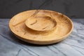 Wormy Maple wood serving bowl Royalty Free Stock Photo