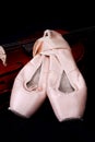 Worn Ballet En Pointe Shoes and Violin