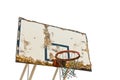 Worn basketball board