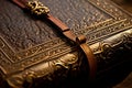 Worn Bible ancient closeup. Generate Ai Royalty Free Stock Photo