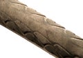 Worn bicycle tyre Royalty Free Stock Photo