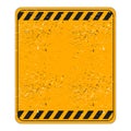 Worn blank traffic warning sign