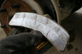 Worn brake pad