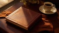 worn brown leather book cover