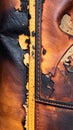 Worn Brown Leather Texture Background Featuring Damage and Natural Abstract Pattern Royalty Free Stock Photo