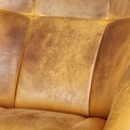 Worn Brown and Tan Leather Chair Cushions