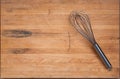 Worn Butcher Block Cutting Board with Whisk Royalty Free Stock Photo