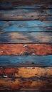 Worn, colorful, aged wood texture exuding rustic charm