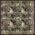 worn fabric textured colorful geometric silk scarf design