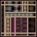 worn fabric textured colorful geometric silk scarf design