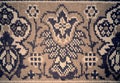 Worn floor cover in house hall. Old carpet Royalty Free Stock Photo