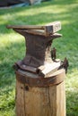 Worn iron anvil and hammer Royalty Free Stock Photo