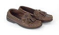 Worn leather tassel loafers Royalty Free Stock Photo