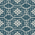 Worn out antique seamless background cross geometry frame flower Royalty Free Stock Photo